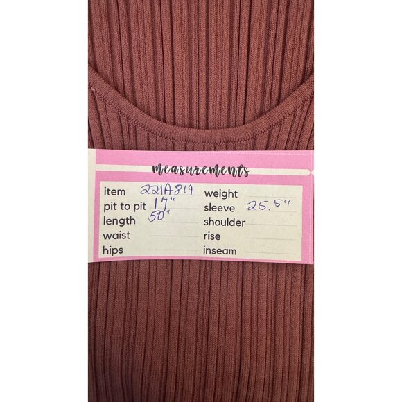 2/$30 NWT WAYF XL Ribbed Knit Midi Bodycon Dress Tie Waist Deep Mauve - Picture 11 of 15